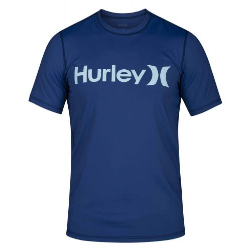  Hurley Mens One & Only Short Sleeve Surf Shirt Blue Force Large