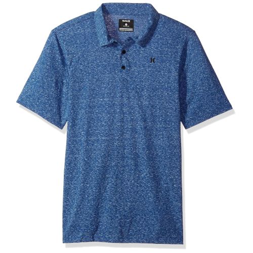  Hurley Mens Textured Three Button Short Sleeve Polo