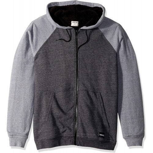  Hurley Mens Long Sleeve Sherpa Lined Zip Up Hoodie