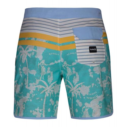  Hurley Mens Phantom P30 Printed 18 Scallop Hem Boardshort Swim Short