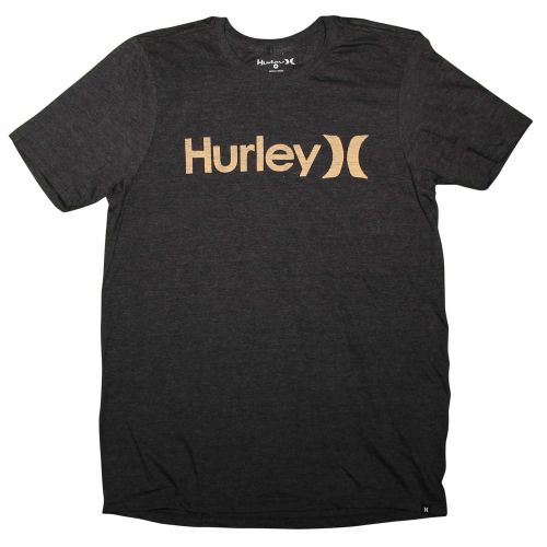  Hurley One and Only Push Through T-Shirt - Black Heather/Tan - M