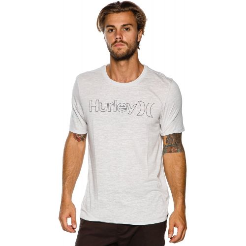  New Hurley Mens One & Only Outline Tri-Blend Ss Tee White