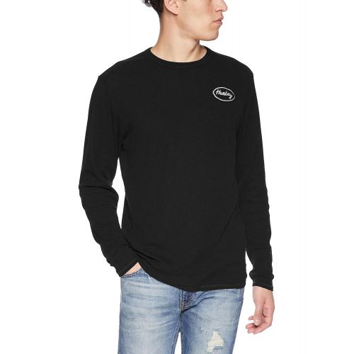  Hurley Mens Solid Embroidered Long Sleeve Thermal Shirt