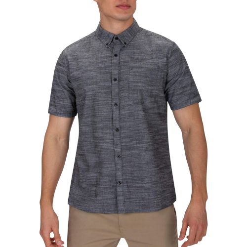  Hurley Mens One & Only Textured Short Sleeve Button Up