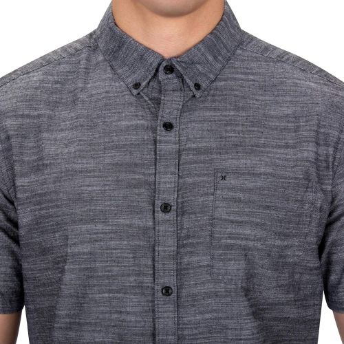  Hurley Mens One & Only Textured Short Sleeve Button Up