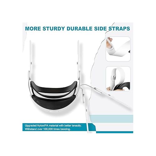  Head Strap with Battery for Oculus Quest 2, 10000mAh Fast Charging Battery Pack Extend 8H Playtime, Counter Balance Adjustable Elite Strap Replacement Accessories Enhanced Comfort Support in VR