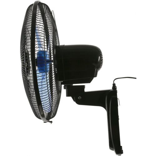  Hurricane Wall Mount Fan - 16 Inch | Super 8 | Wall Fan Figure 8 Pattern Technology, Remote Control Included, 3 Speed Settings, 3 Oscillating Settings - ETL Listed, Black