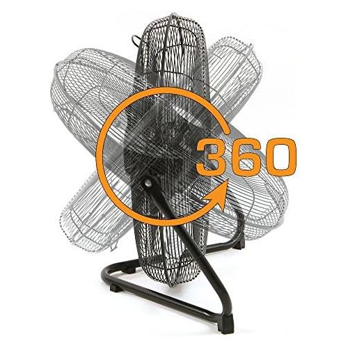  Hurricane HGC736476 Pro Series High Velocity Metal Floor Fan, 20, Black