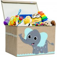 Hurricane Munchkin Large Toy Chest , Canvas Soft Storage Bin with Lid for Toy Storage, Books, Stuffed Animal, Clothes. Kids Storage Toy Box Organizer for Boys Girls Bedroom 14x 15x