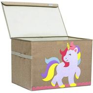 [아마존베스트]Hurricane Munchkin Large Toy Chest. Canvas Soft Storage Bin with Lid for Toy Storage, Books, Stuffed Animal, Clothes. Princess Girls Toy Box for Girls Nursery, Bedroom 14x 15x 21 (