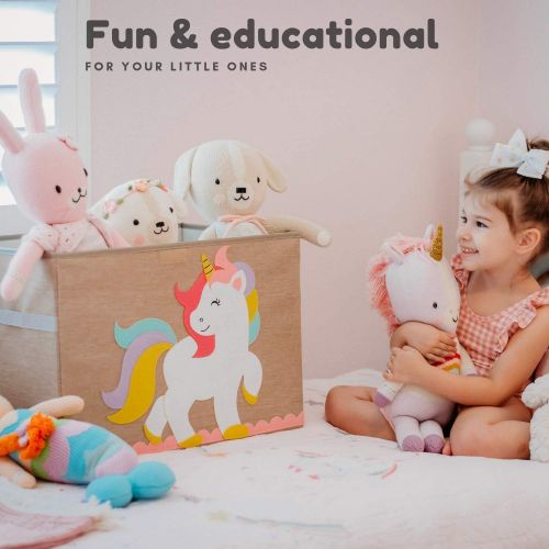  [아마존베스트]Hurricane Munchkin Large Toy Chest. Canvas Soft Storage Bin with Lid for Toy Storage, Books, Stuffed Animal, Clothes. Princess Girls Toy Box for Girls Nursery, Bedroom 14x 15x 21 (