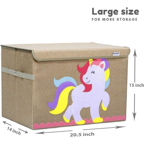  [아마존베스트]Hurricane Munchkin Large Toy Chest. Canvas Soft Storage Bin with Lid for Toy Storage, Books, Stuffed Animal, Clothes. Princess Girls Toy Box for Girls Nursery, Bedroom 14x 15x 21 (