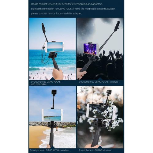  Hurricanes Ngaantyun Smartphone Bracket Holder Selfie Support on Extension Rod Stabilizer for OSMO Pocket/Action GOPRO Sports Cameras