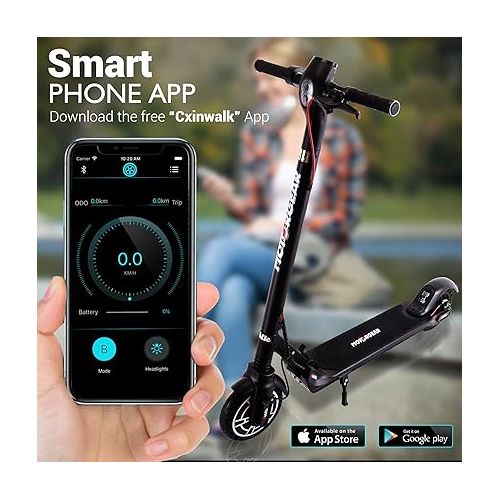  Hurtle Folding Electric Scooter for Adults-300W Brushless Motor Foldable Commuter Scooter w/8.5 Inch Pneumatic Tires,3 Speed Up to 19MPH,18 Miles,Disc Brake&ABS,for Adult&Kids-Hurtle HURES18-M5, Black