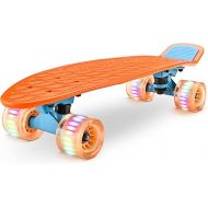 Hurtle Standard Skateboard Mini Cruiser - 6'' PP Deck Complete Double Kick Skate Board w/ 3.25