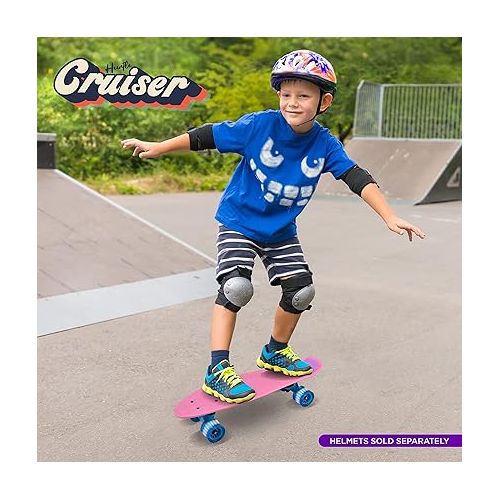  Hurtle Standard Skateboard Mini Cruiser - 6'' PP Deck Complete Double Kick Skate Board w/ 3.25