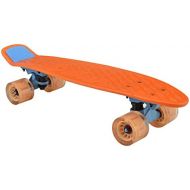 Hurtle Standard Skateboard Mini Cruiser - 6 PP Deck Complete Double Kick Skate Board w/ 3.25 Aluminum Alloy Truck, PU Wheels w/ LED Light - for Kids, Teens, Adults