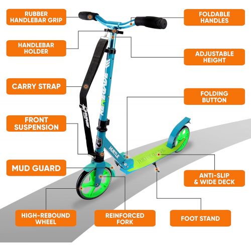  Hurtle Scooter ? Scooter for Teenager ? Kick Scooter ? 2 Wheel Scooter with Adjustable T-Bar Handlebar ? Folding Adult Kick Scooter with Alloy Anti-Slip Deck