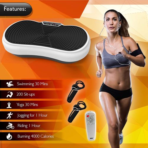  Hurtle Fitness Vibration Platform Workout Machine | Exercise Equipment For Home | Vibration Plate | Balance Your Weight Workout Equipment Includes, Remote Control & Balance Straps