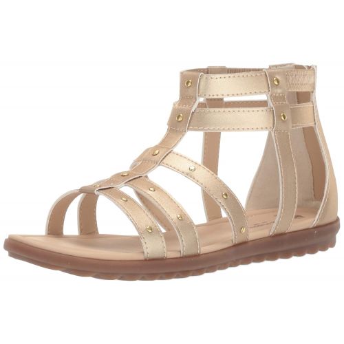  Hush+Puppies Hush Puppies Girls Addie Sandal, Gold, 060 Medium US Big Kid