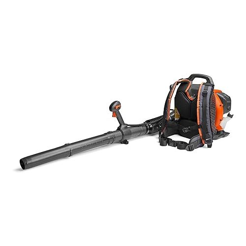  Husqvarna 150BT Gas Leaf Blower, 51-cc 2.16-HP 2-Cycle Backpack Leaf Blower, 765-CFM, 270-MPH, 22-N Powerful Clearing Performance and Ergonomic Harness System