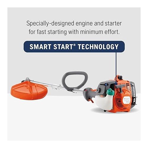  Husqvarna 128LD Gas String Trimmer, 28-cc 2-Cycle, 17-inch Straight Shaft Grass Trimmer with Tap ‘n Go trimmer head