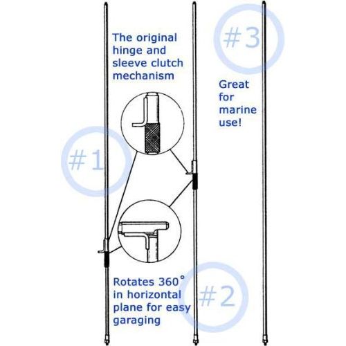  Hustler MO-1 HF Mobile Antenna for FenderDeck Mounts