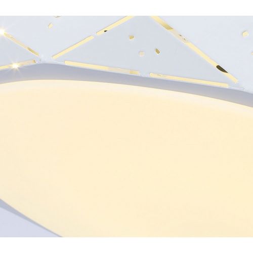  Huston Fan Nordic White Bedroom Chandelier Fan 42 Inch Simple Fandelier Retractable Ceiling Fan LED Three Color Change-White,Warm,Neutral,Three Gear Speed,Timing Design,Two Down Ro