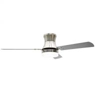 Huston Fan Silver Modern Simple 52 Inch Fandelier Ceiling Fan Light LED Lamp With 3 Reversible blade Indoor Remote LED Lamp for Restaurant Living Room Dining Room,Two Down Rod,Not