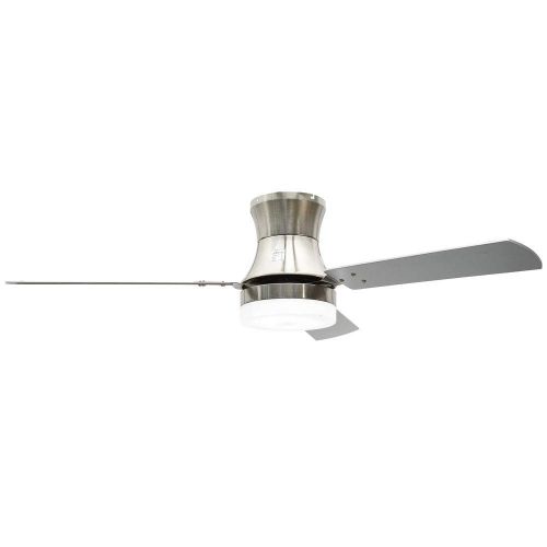  Huston Fan Silver Modern Simple 52 Inch Fandelier Ceiling Fan Light LED Lamp With 3 Reversible blade Indoor Remote LED Lamp for Restaurant Living Room Dining Room,Two Down Rod,Not