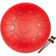 [아마존베스트]HuSuper Steel Tongue Drum 11 Notes Tambourine 12 Inch Handpan 6 lbs Red Musical Instrument Music Training