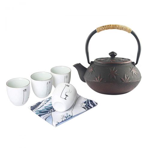  HwaGui Hwagui - Best Tea Sets Gift With Japanese Cast Iron Teapot And 4 White Porcelain Tea Cups