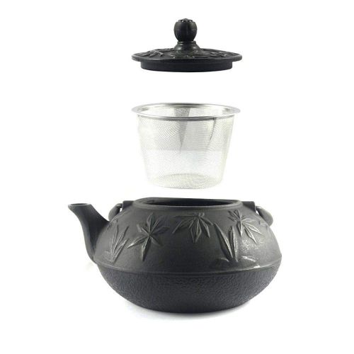  HwaGui Hwagui - Best Chinese Cast Iron Teapot with Stainless Tea Infuser, Black Tea Kettle for Tea Bags, Loose Tea 800ml/27oz