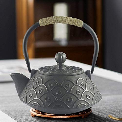  HwaGui Hwagui - Best Cast Iron Teapot With Stainless Tea Infuser For Loose Leaf Tea Or Teabag, Black Tea Kettle 800ml/27oz