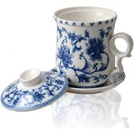HwaGui Brewing Flower Tea Cup Sets Chinesische Qualitats Keramik Tassen mit Deckel/Filter/Untertasse, Hand Bemalt Flower Design [MEHRWEG]