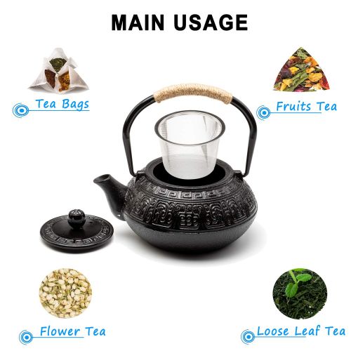  HwaGui-Japanische Teekanne Asiatisch Tea Pot,Vorteile fuer den Koerper 600ml&22oz [MEHRWEG]