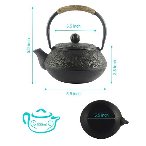  HwaGui-Japanische Teekanne Asiatisch Tea Pot,Vorteile fuer den Koerper 600ml&22oz [MEHRWEG]