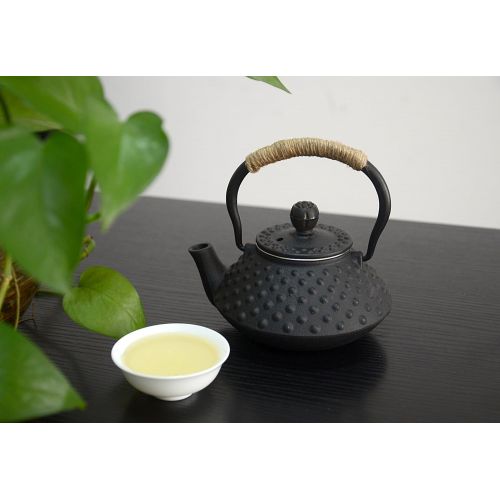  HwaGui-Japanese Teekessel Wasserkocher Tee Gusseisen Teekanne mit Edelstahl-Ei schwarz Big Nail Pot [MEHRWEG]