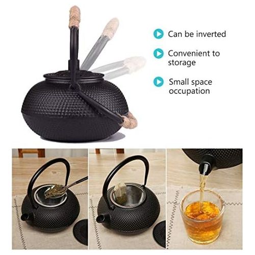  Hwagui Best Japanese Cast Iron Teapot With Stainless Steel Infuser For Loose Leaf Tea And Teabags, Cast Iron Tea Kettle Stovetop Safe, 800ml/27oz