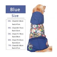 Hwealth Pet Clothes Warm Cotton Leisure Style Autumn Overalls for Dogs Winter Coat Large Dog Prints Down Jacket Size 4XL