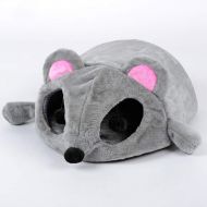 Hxyan Cat Bed Semi-Closed Pet Nest Cat House Cat Tent Sponge Plush Mouse Shape Gray 50 40 21cm