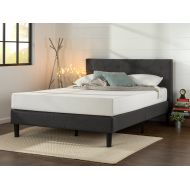 Hybrid mattress Zinus Shalini Upholstered Diamond Stitched Platform Bed / Mattress Foundation / Easy Assembly / Strong Wood Slat Support / Dark Grey, Full