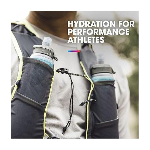  HydraPak UltraFlask Speed 500ml 2-Pack - Collapsible Soft Flask Water Bottle for Hydration Vests and Running Packs with Easy Open Cap (500 ml/17 oz), Malibu Blue