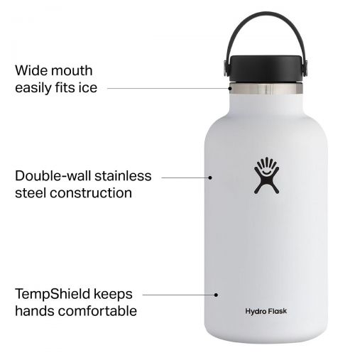  Hydro Flask 64oz Wide Mouth Water Bottle with Flex Cap 2.0