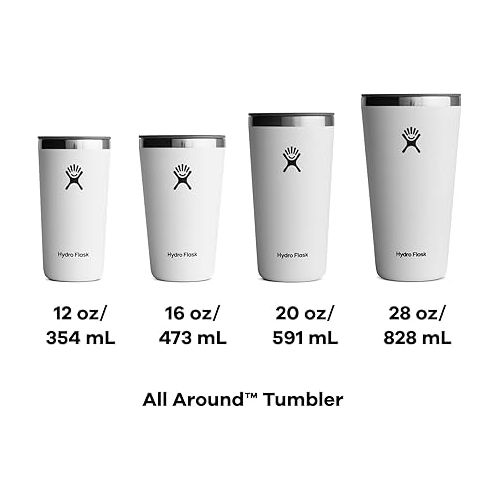  Hydro Flask All Around Stainless Steel Tumbler with Lid and Double-Wall Vacuum Insulation