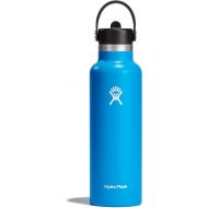 HYDRO FLASK - Water Bottle 621 ml (21 oz) with Flex Straw Cap - Vacuum Insulated Stainless Steel Reusable Water Bottle - Leakproof Lid - Hot and Cold Drinks - Standard Mouth - BPA-Free - Pacific