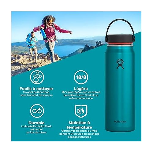  Hydro Flask Trail Series Lightweight Water Bottle with Standard Flex Cap and Double-Wall Vacuum Insulation