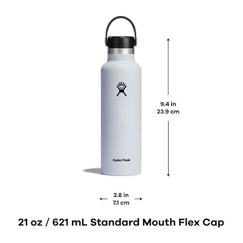 Hydro Flask Standard Mouth Flex Cap Bottle - Stainless Steel Reusable Water Bottle - Vacuum Insulated, Dishwasher Safe, BPA-Free, Non-Toxic