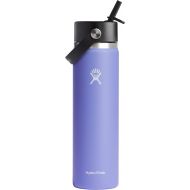 HYDRO FLASK Wide Mouth vacuum insulated stainless steel water bottle with leakproof closeable straw lid for cold water drinks, sports, travel, car and school