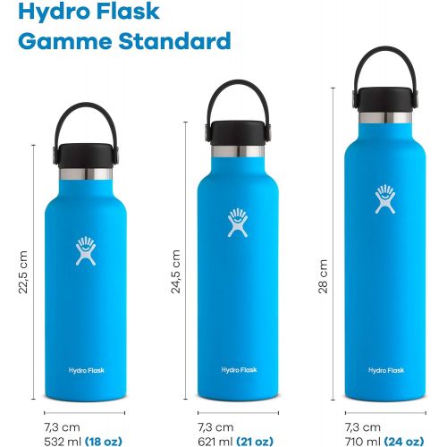  Hydro Flask Standard Mouth Water Bottle, Flex Cap - Multiple Sizes & Colors